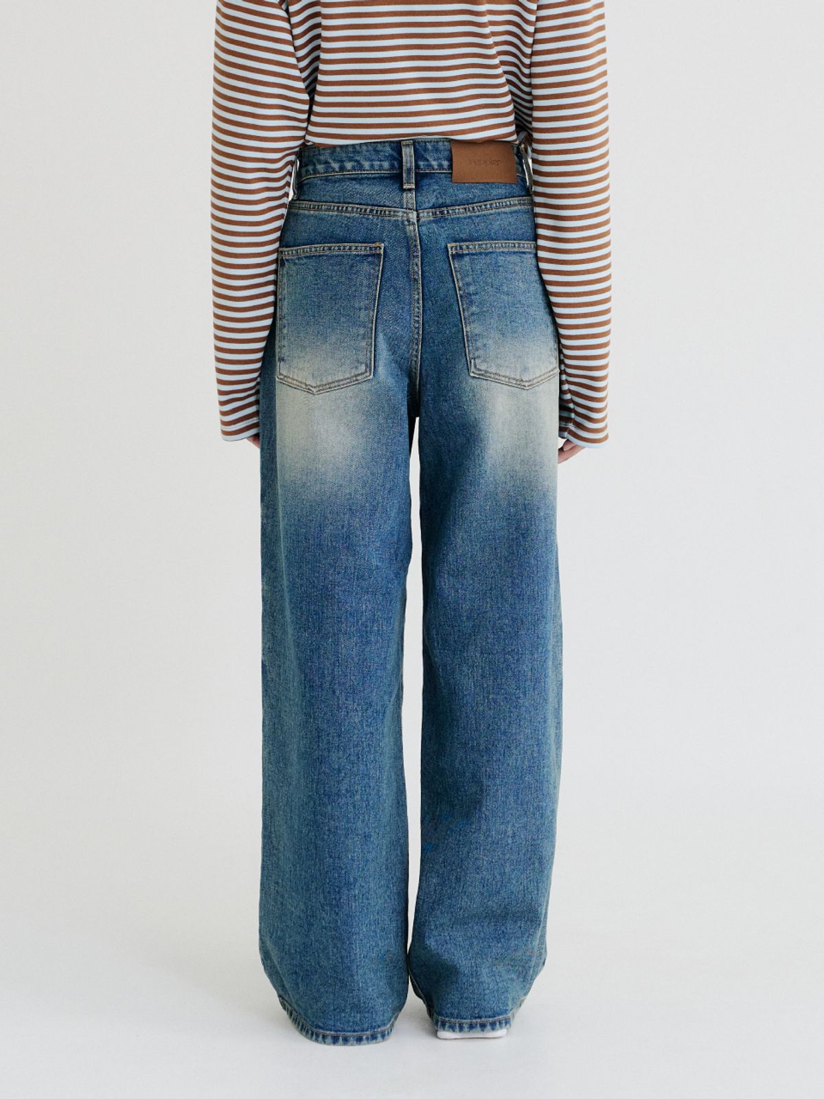 레피어(REPPIER) Wide Denim Pants (Vintage Blue)