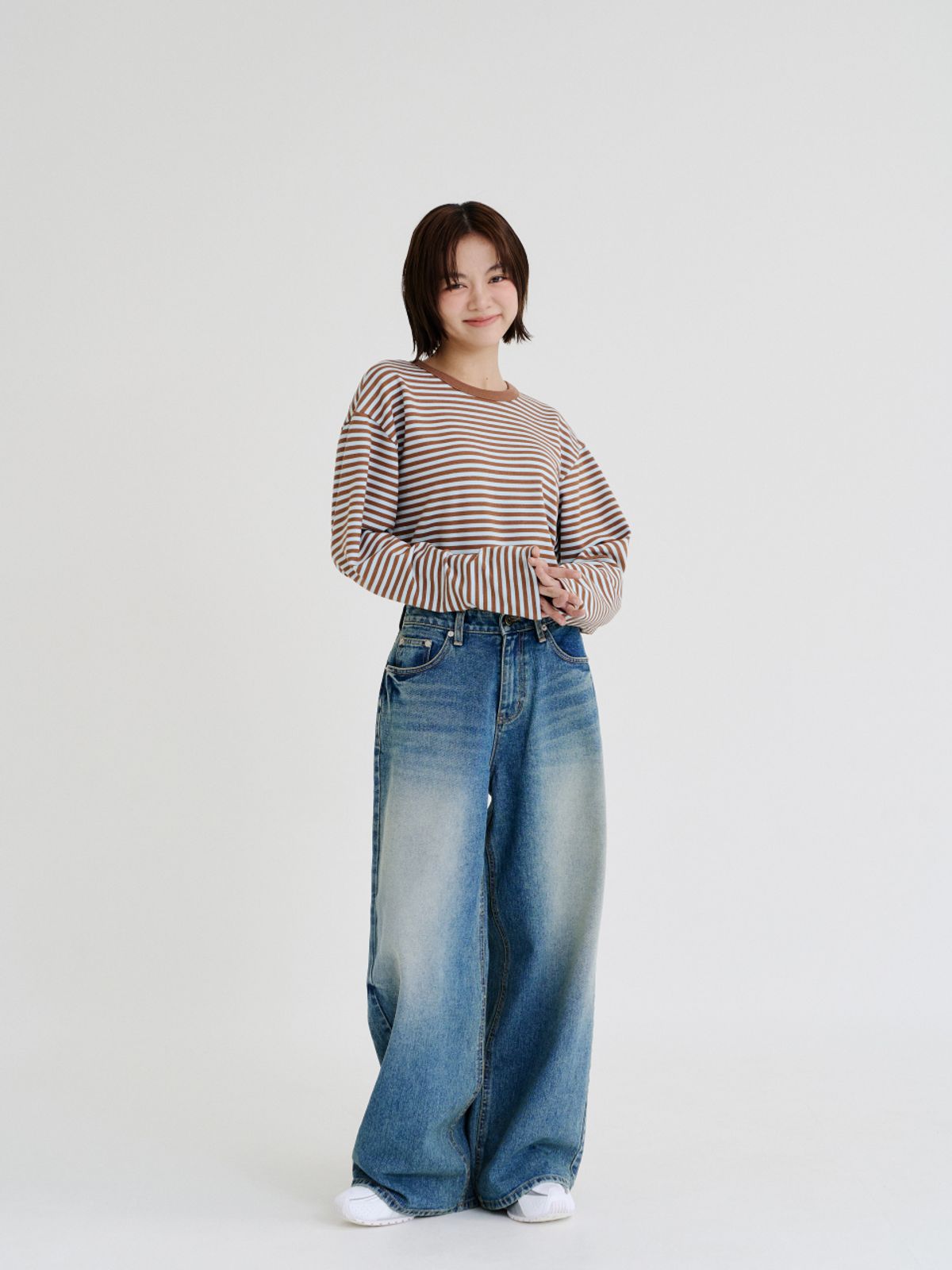 레피어(REPPIER) Wide Denim Pants (Vintage Blue)