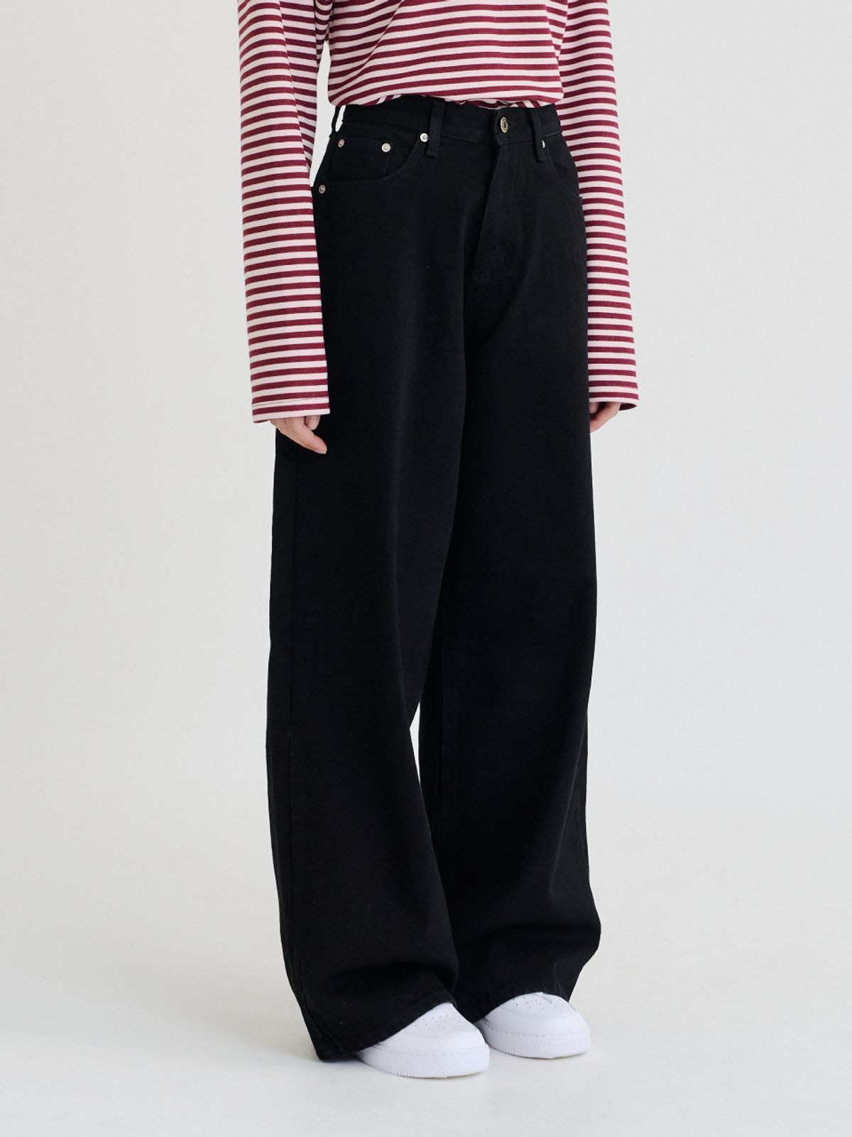 레피어(REPPIER) Wide Denim Pants (Black)