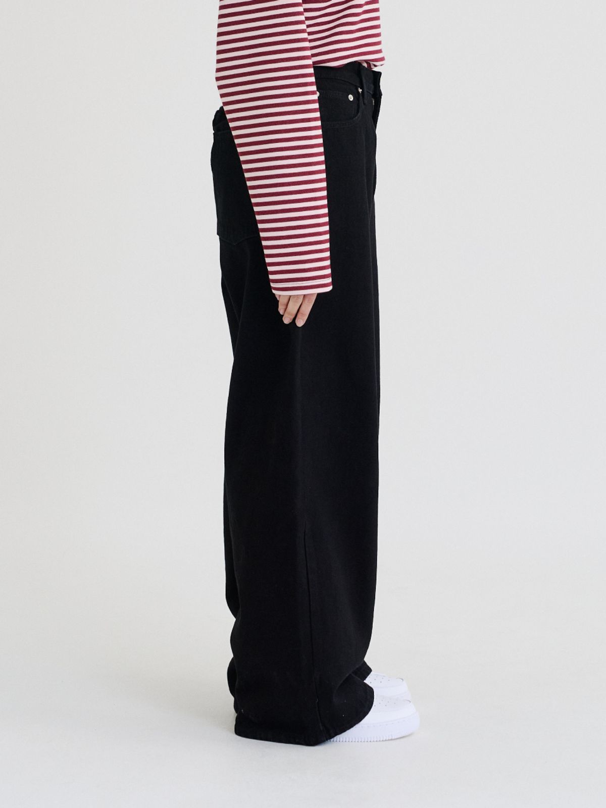 레피어(REPPIER) Wide Denim Pants (Black)