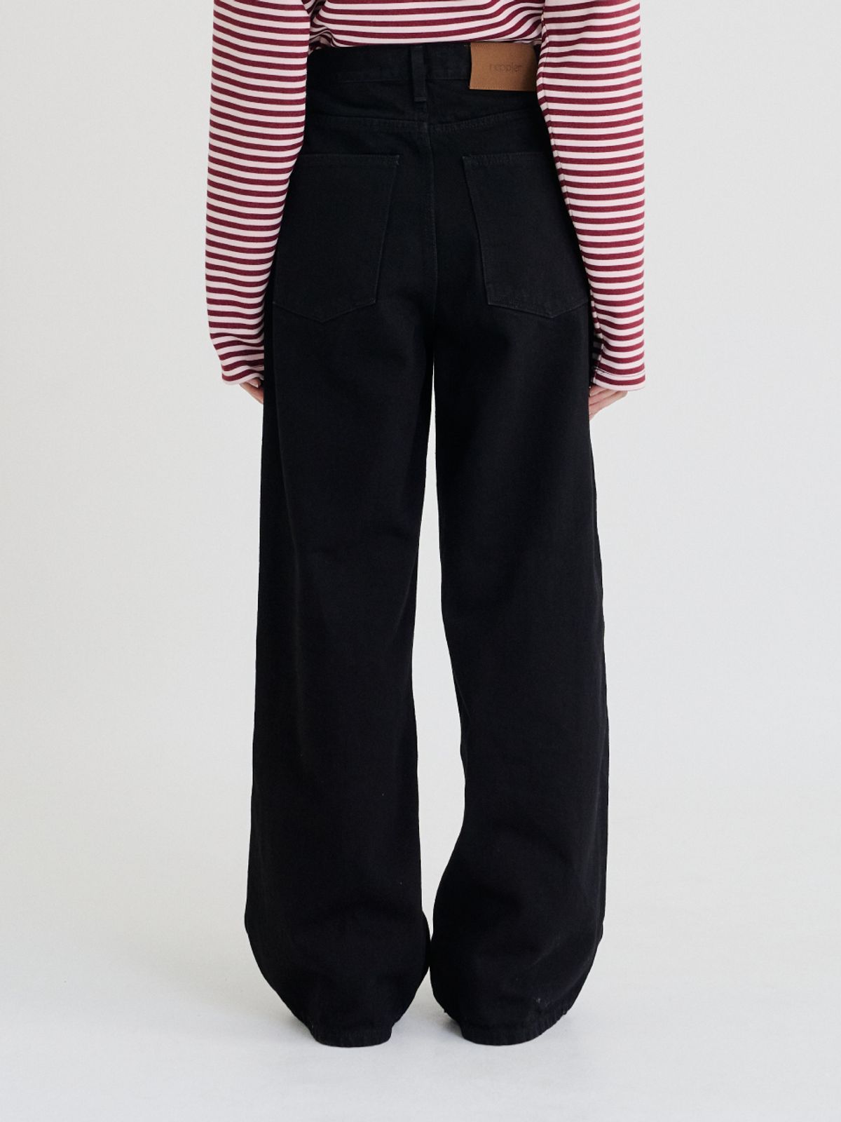 레피어(REPPIER) Wide Denim Pants (Black)