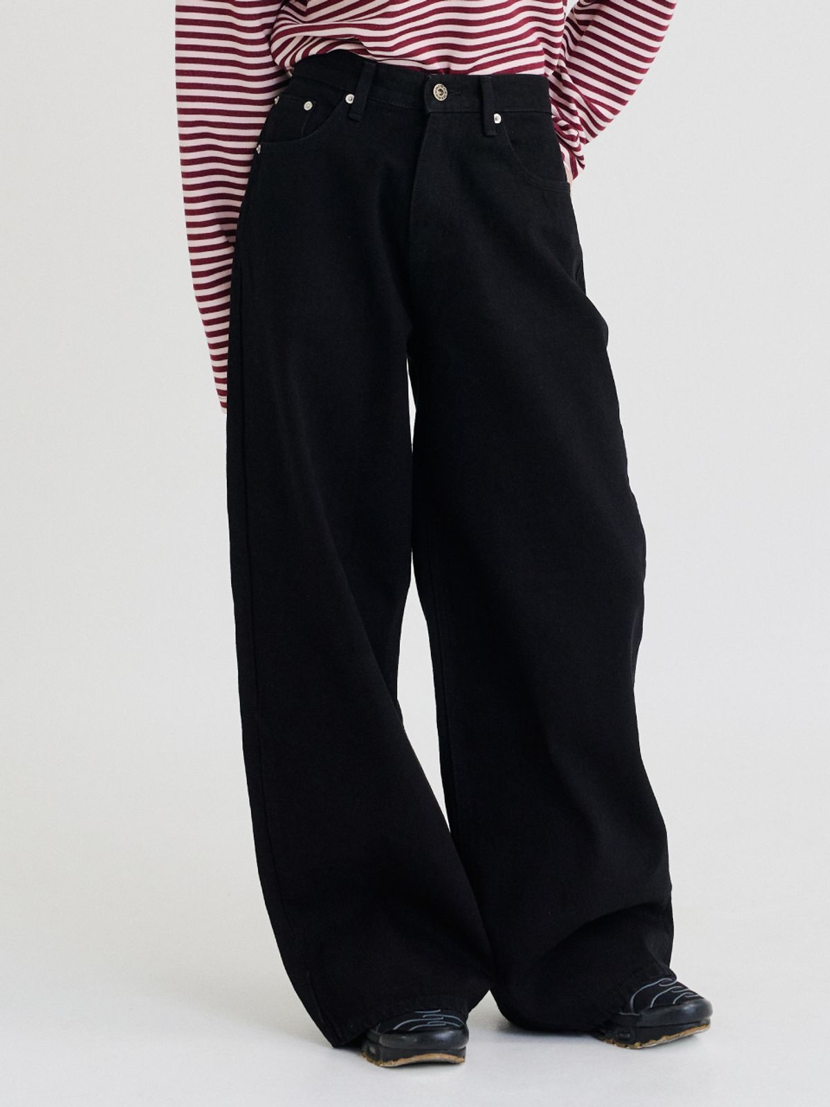 레피어(REPPIER) Wide Denim Pants (Black)