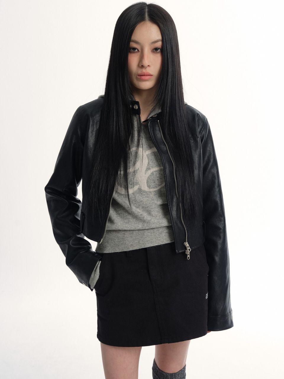 MUSINSA公式 | ASON SLIM LEATHER JACKET