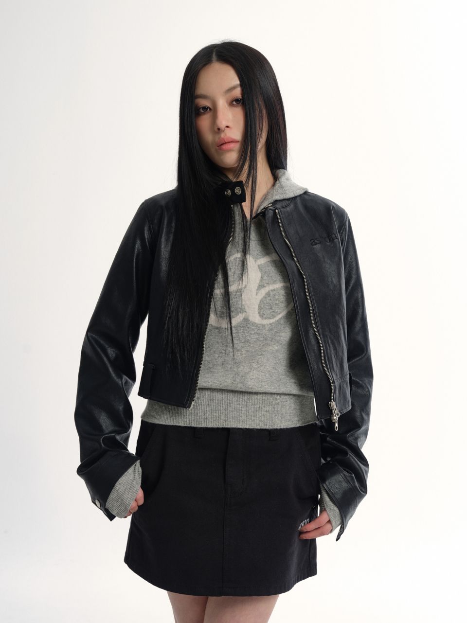 MUSINSA公式 | ASON SLIM LEATHER JACKET