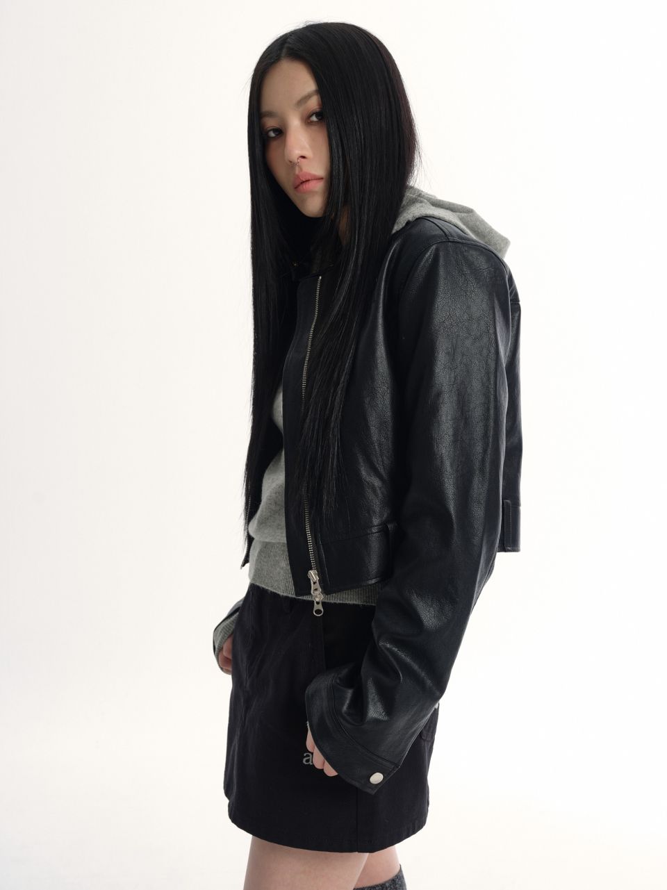 MUSINSA公式 | ASON SLIM LEATHER JACKET
