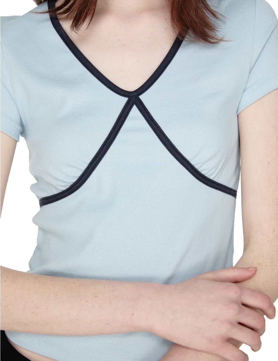 썬번프로젝트(SUNBURNPROJECT) Colorblock V-Neck T-shirt