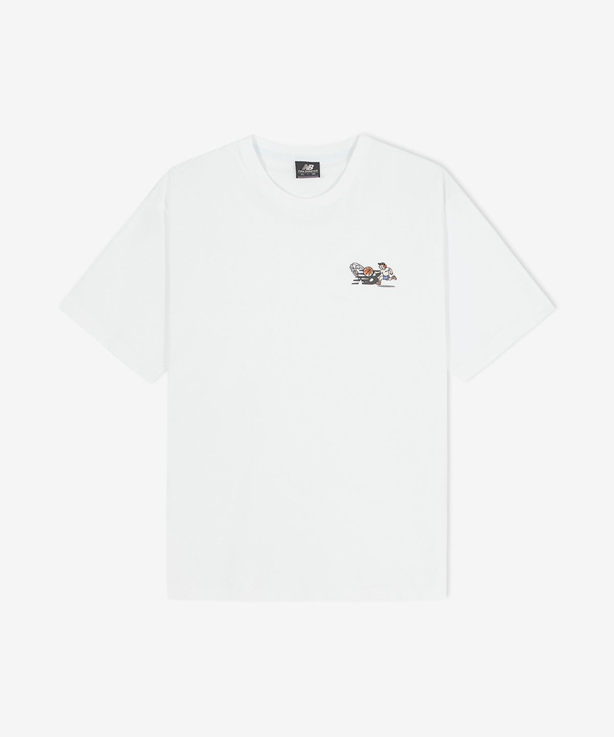뉴발란스(NEW BALANCE) NBNEGCO205 / UNI NB BOY 바스켓볼 레터링 반팔티 (WHITE)