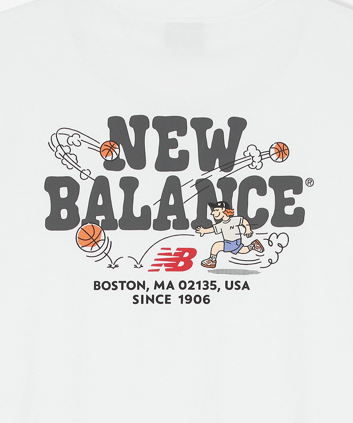 뉴발란스(NEW BALANCE) NBNEGCO205 / UNI NB BOY 바스켓볼 레터링 반팔티 (WHITE)