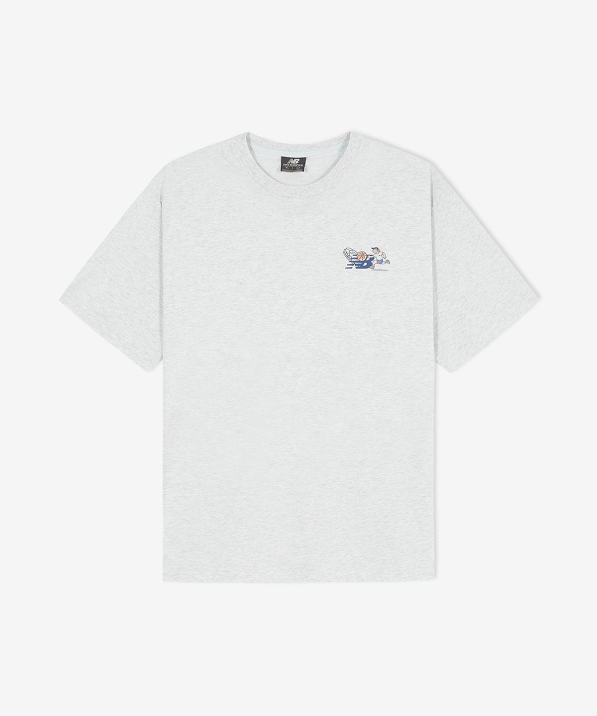 뉴발란스(NEW BALANCE) NBNEGCO205 / UNI NB BOY 바스켓볼 레터링 반팔티 (L/GRAY)