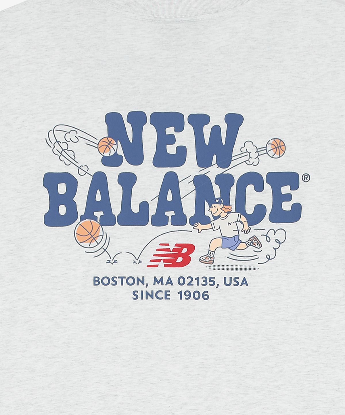 뉴발란스(NEW BALANCE) NBNEGCO205 / UNI NB BOY 바스켓볼 레터링 반팔티 (L/GRAY)