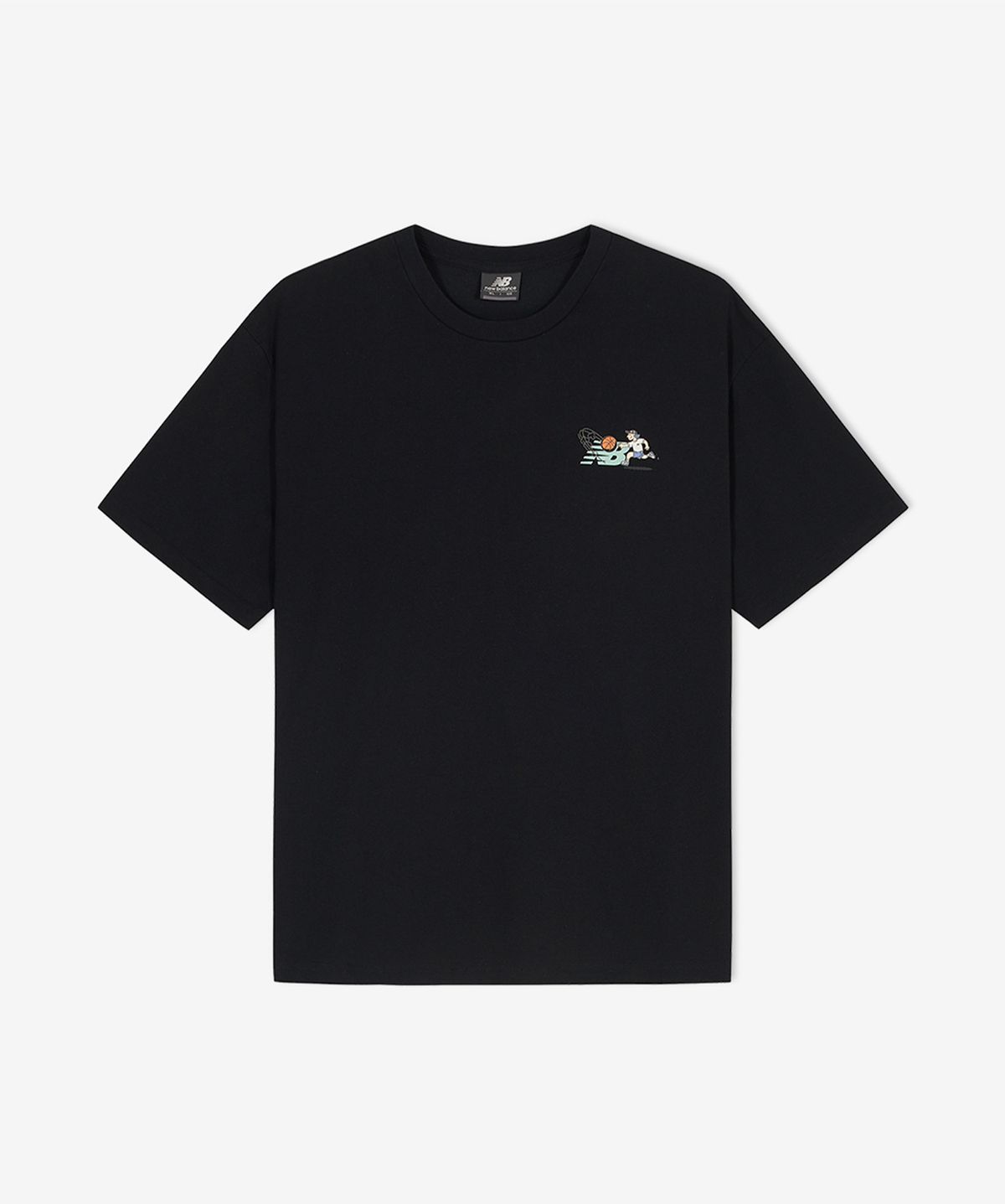 뉴발란스(NEW BALANCE) NBNEGCO205 / UNI NB BOY 바스켓볼 레터링 반팔티 (BLACK)