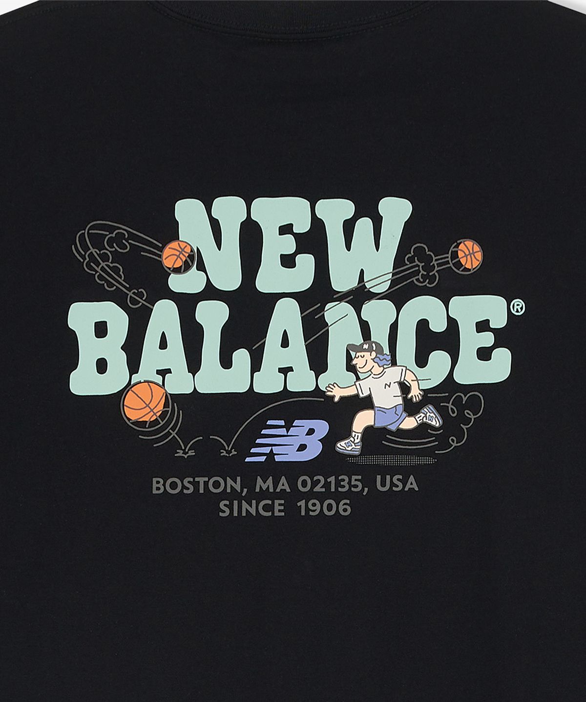 뉴발란스(NEW BALANCE) NBNEGCO205 / UNI NB BOY 바스켓볼 레터링 반팔티 (BLACK)
