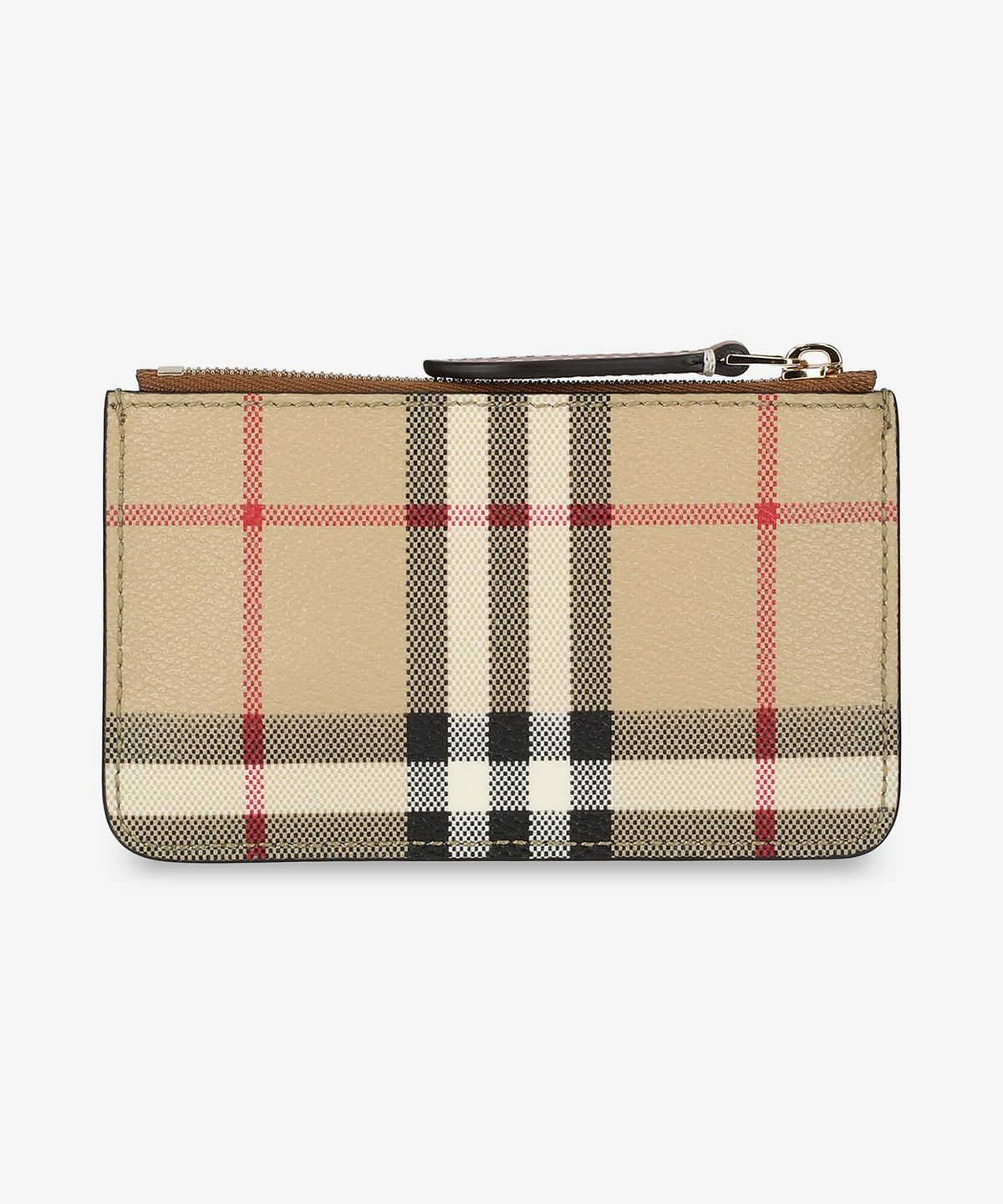 버버리(BURBERRY) 체크 지퍼 카드 홀더 - 아카이브 베이지 / 8094428