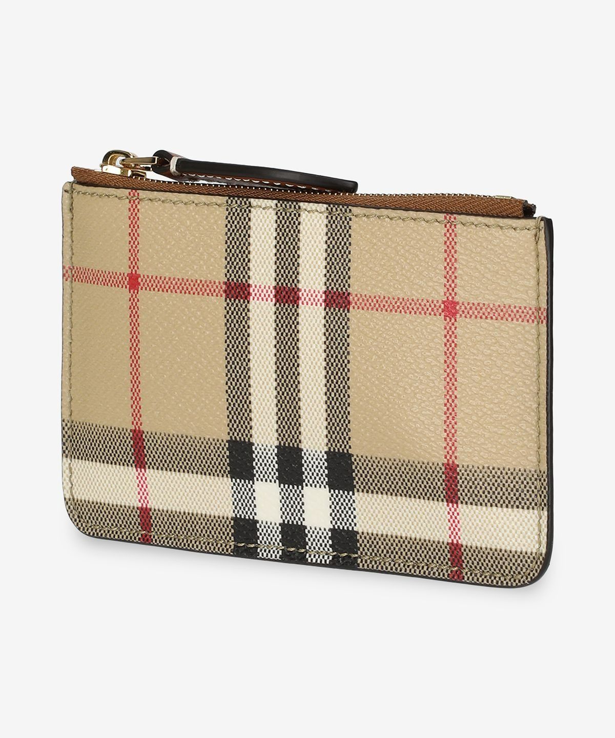 버버리(BURBERRY) 체크 지퍼 카드 홀더 - 아카이브 베이지 / 8094428