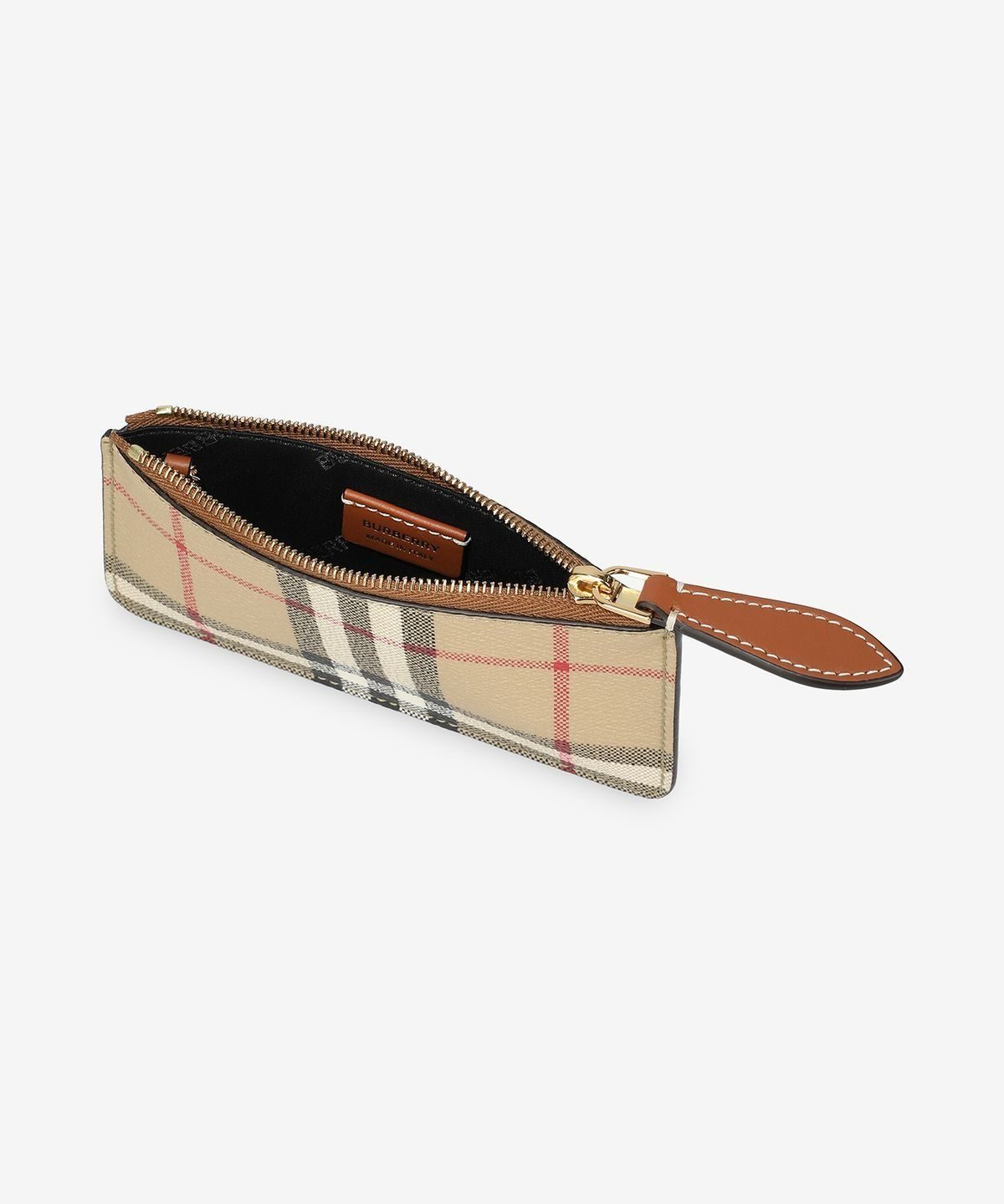 버버리(BURBERRY) 체크 지퍼 카드 홀더 - 아카이브 베이지 / 8094428