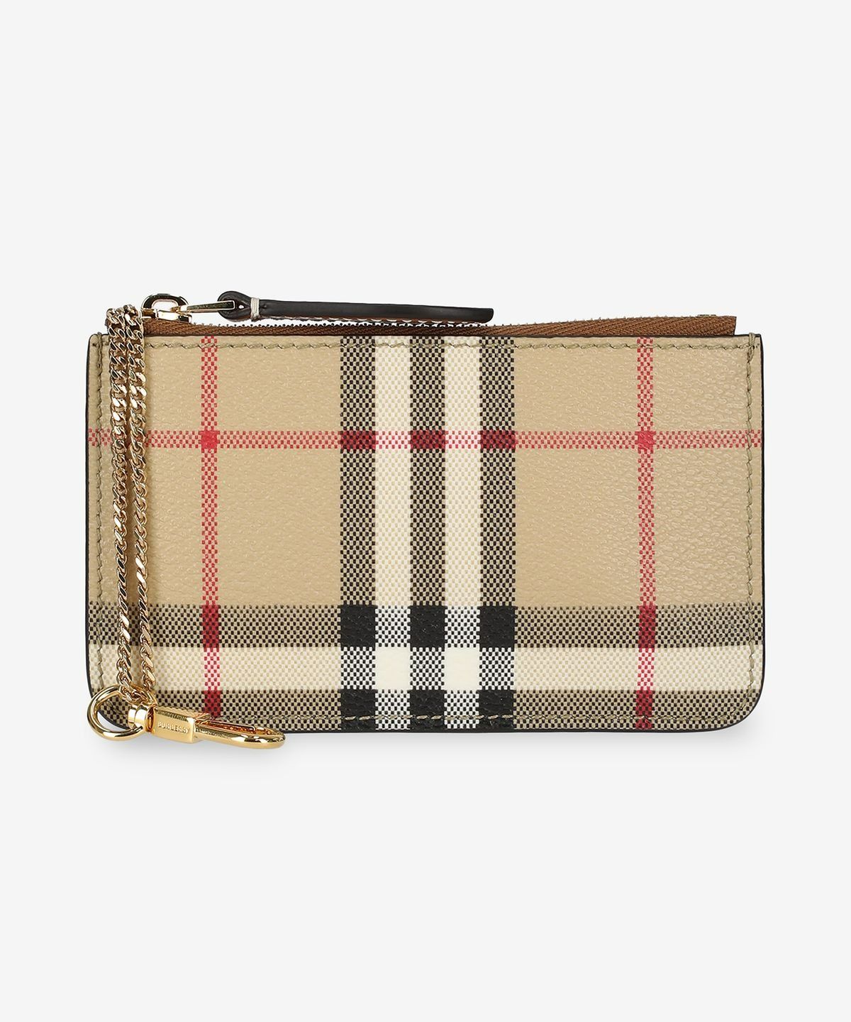 버버리(BURBERRY) 체크 지퍼 카드 홀더 - 아카이브 베이지 / 8094428