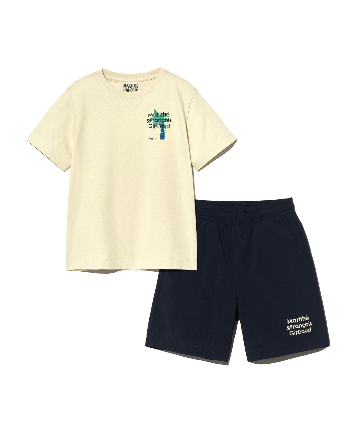 마리떼 키즈(MARITHÉ KIDS) KIDS TEE+WOVEN SHORTS SET-UP cream