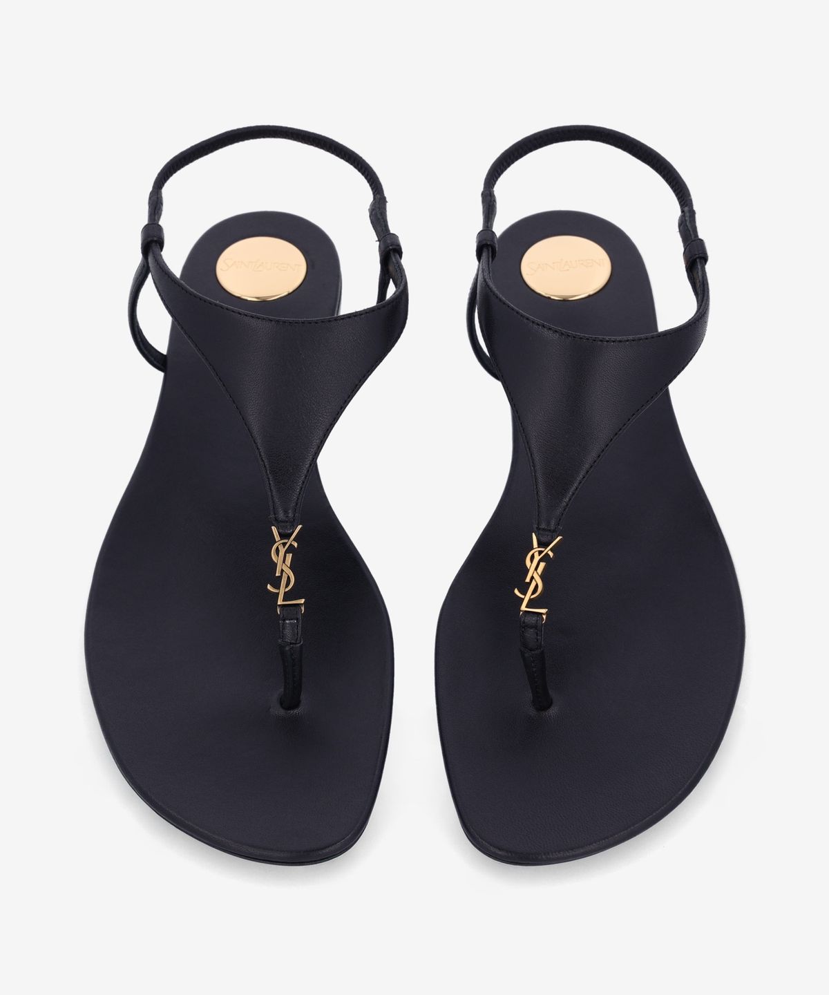 생로랑(SAINT LAURENT) 카상드르 플랫 샌들 - 블랙 / 818293AADF11000
