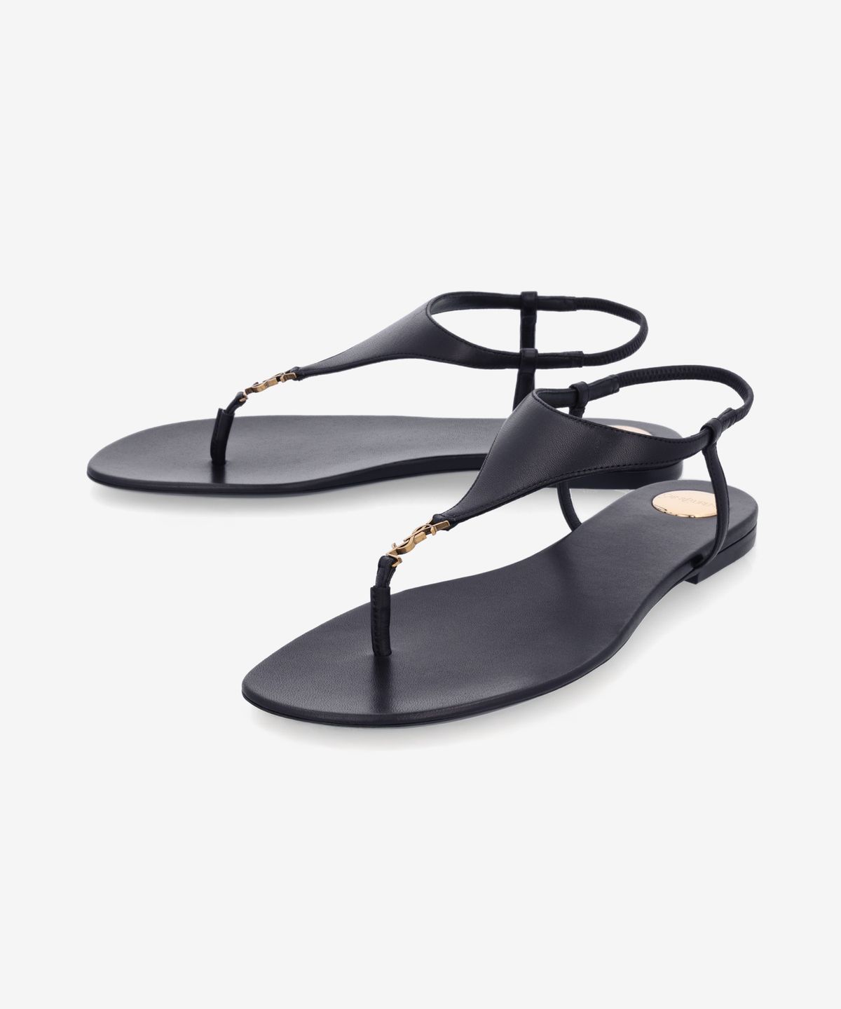 생로랑(SAINT LAURENT) 카상드르 플랫 샌들 - 블랙 / 818293AADF11000