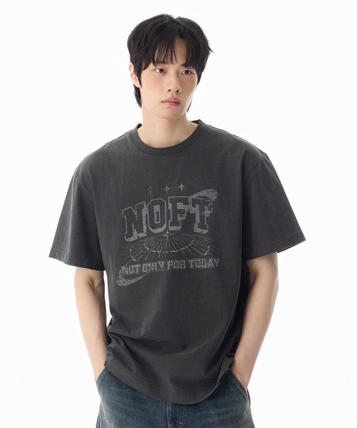 낫온리포투데이(NOT ONLY FOR TODAY) NOFT 아레나 피그먼트 반소매 티셔츠 [차콜 그레이]