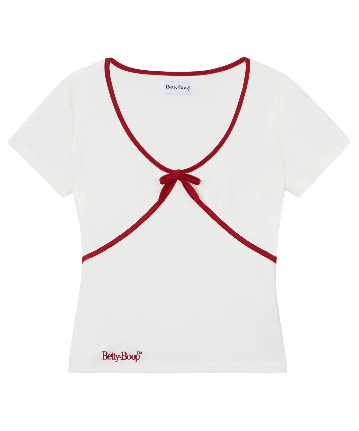 Tシャツ・カットソー ULKIN CANVAS Betty Boop Ribbon Tight Short Sleeve T-ShirtWhi MUSINSA | ULKIN CANVAS Betty Boop Ribbon Tight Short Sleeve