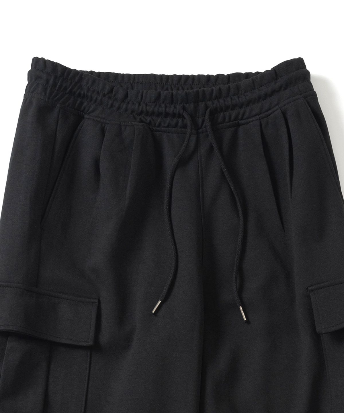 엑스오엑스(XOX) 와이드 카고 더블 포켓 롱 팬츠 [BLACK]