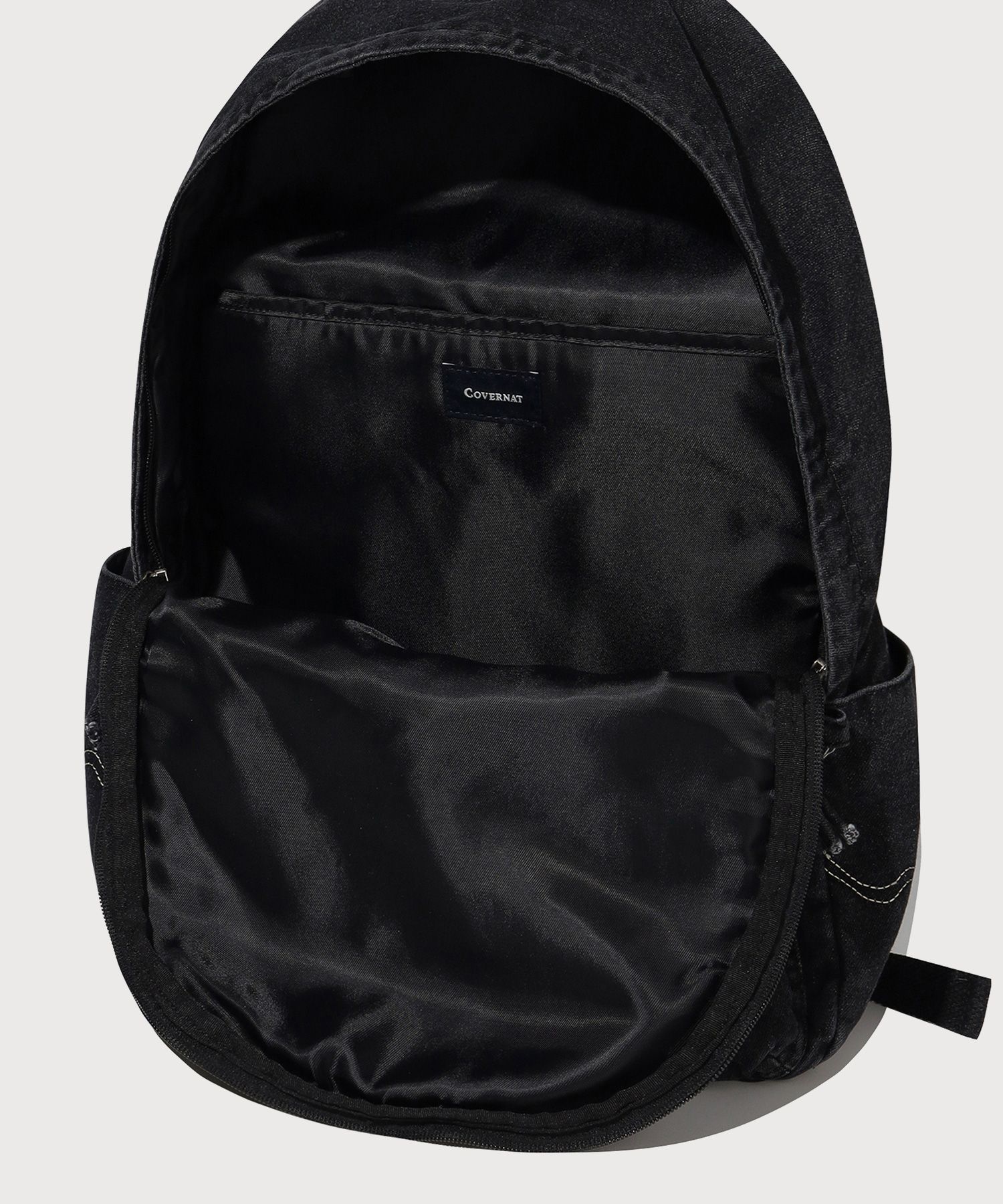 COVERNATのArch Logo Washed Denim Backpack 全2色 MUSINSA | COVERNAT Arch Logo Washed Denim Backpack Black