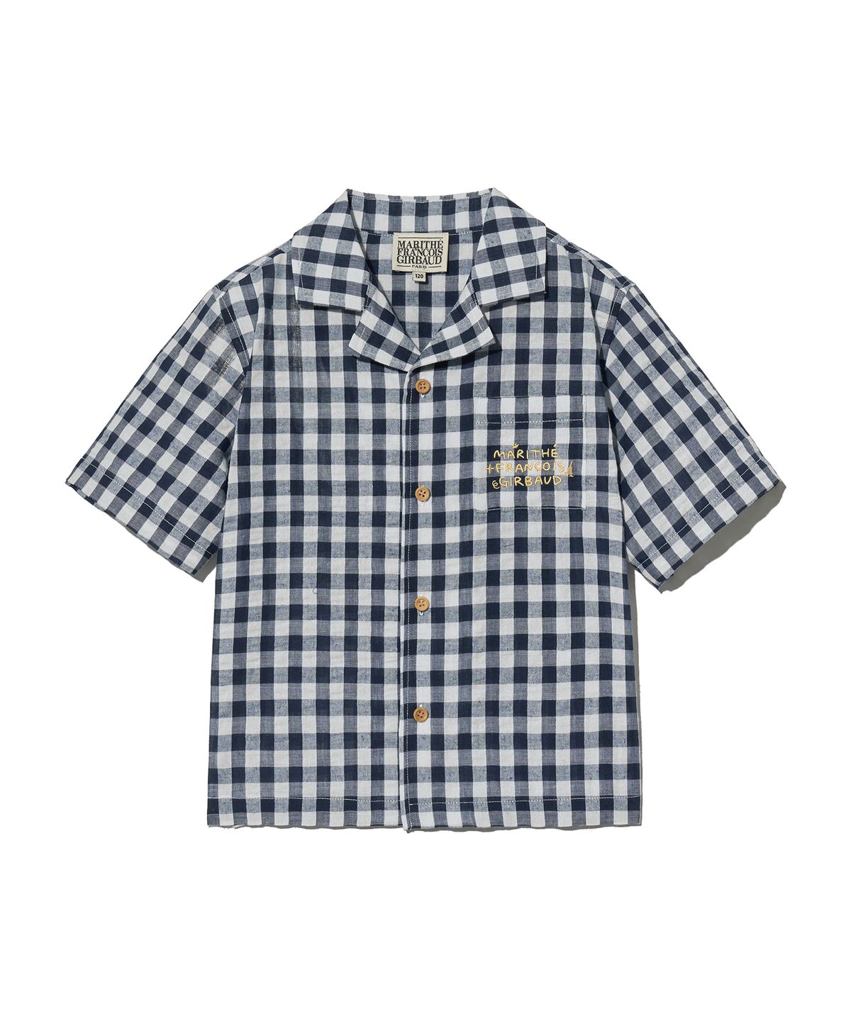 마리떼 키즈(MARITHÉ KIDS) KIDS SEERSUCKER SHORT SLEEVES SHIRT navy