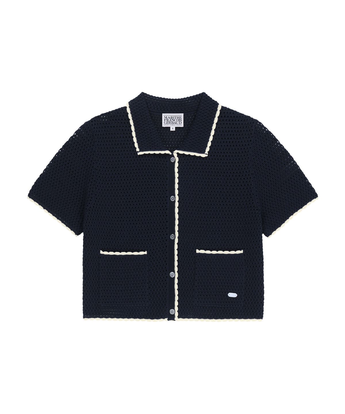 마리떼 프랑소와 저버(MARITHÉ + FRANҪOIS GIRBAUD) W CROCHET HALF KNIT CARDIGAN navy