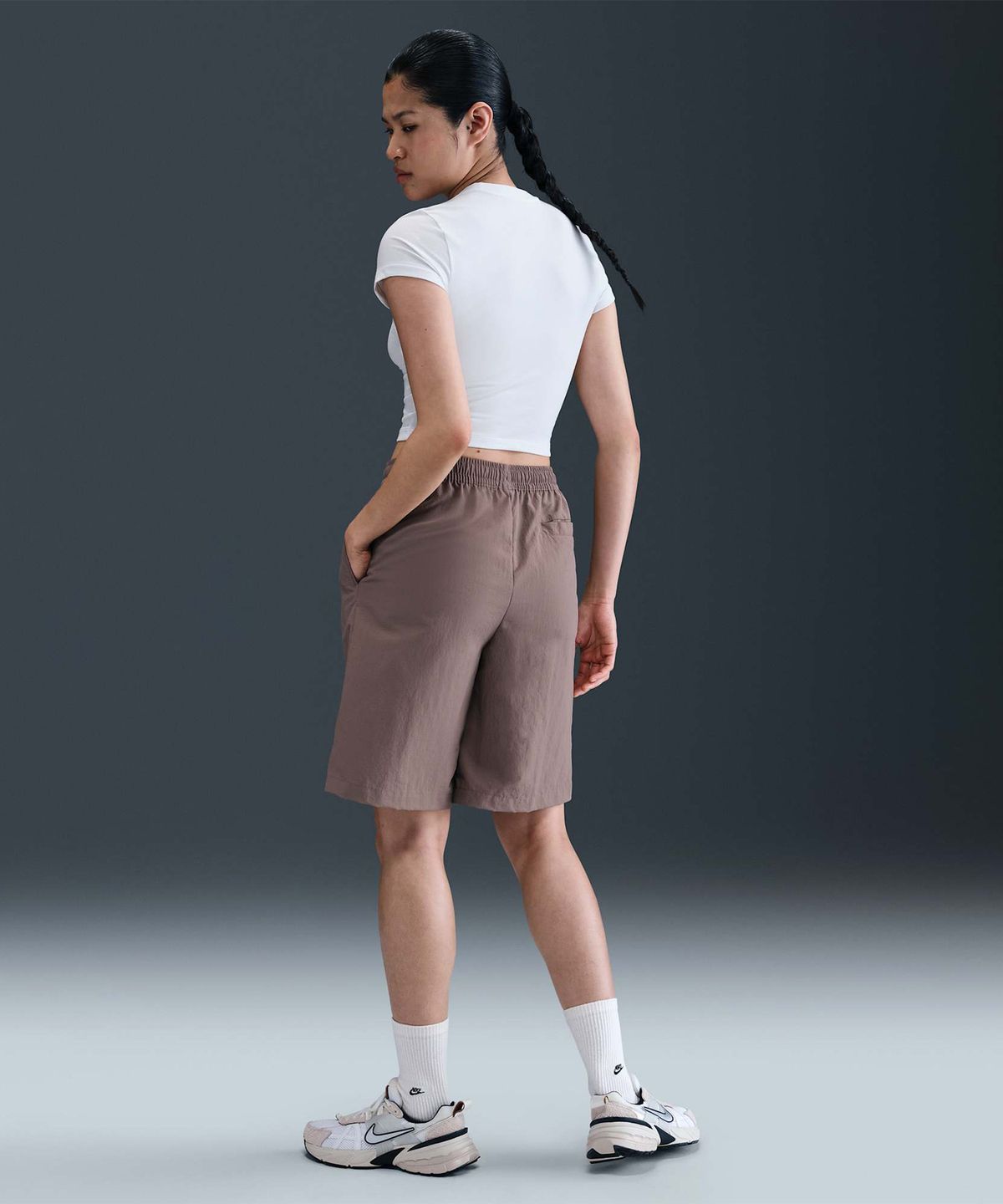 나이키(NIKE) 스포츠웨어 칠 니트 크롭 티셔츠 W - 화이트 / HF9539-100