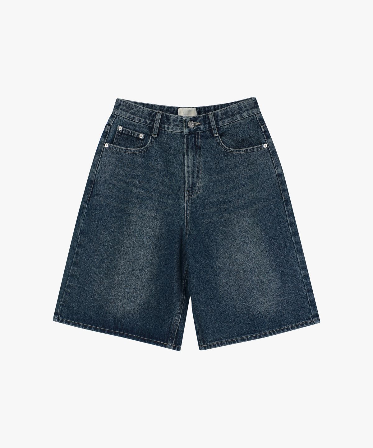 로시로우(LOSSYROW) Bermuda Wide Denim Shorts Dark blue