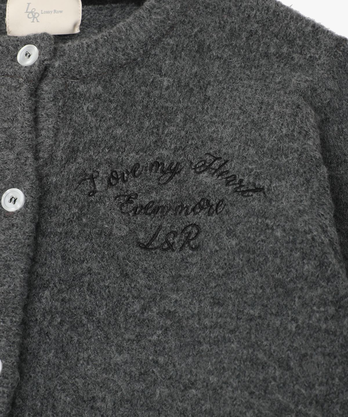 로시로우(LOSSYROW) L&R Stitch Double Cardigan Charcoal