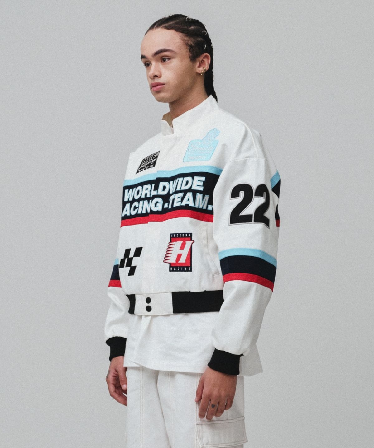 허프(HUF) HUF X REDDY RACING JACKET [WHITE]