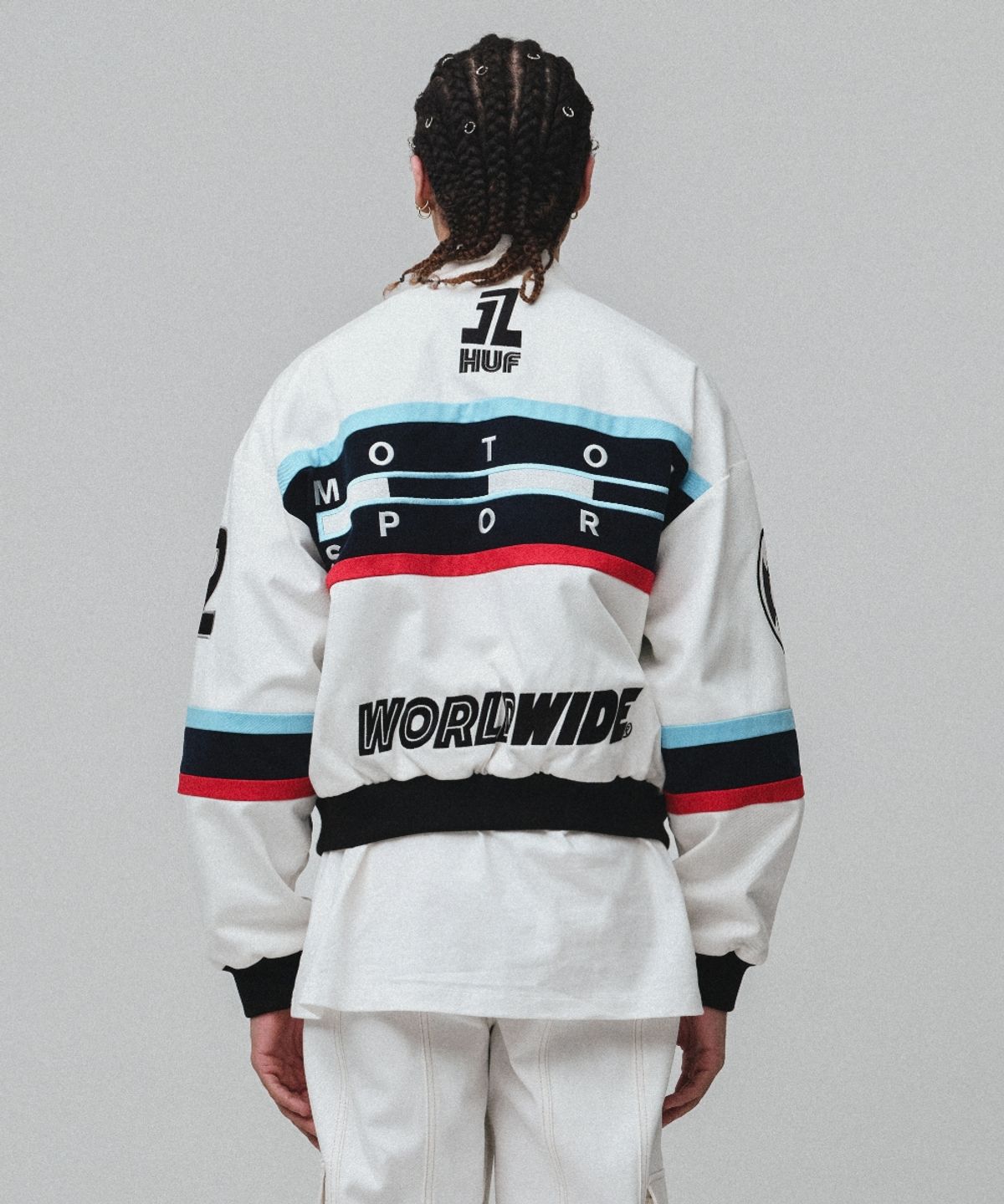 허프(HUF) HUF X REDDY RACING JACKET [WHITE]