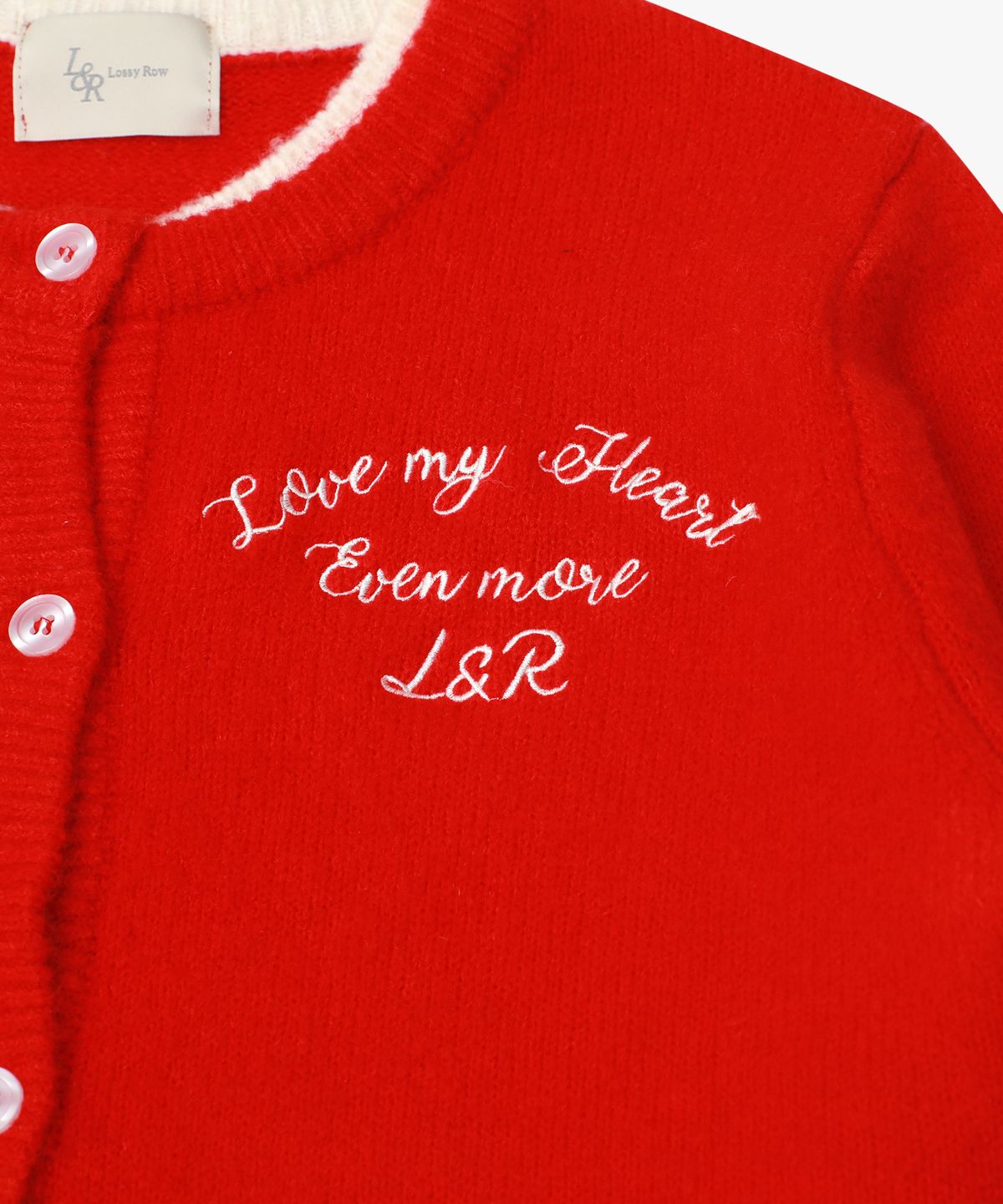 로시로우(LOSSYROW) L&R Stitch Double Cardigan Red