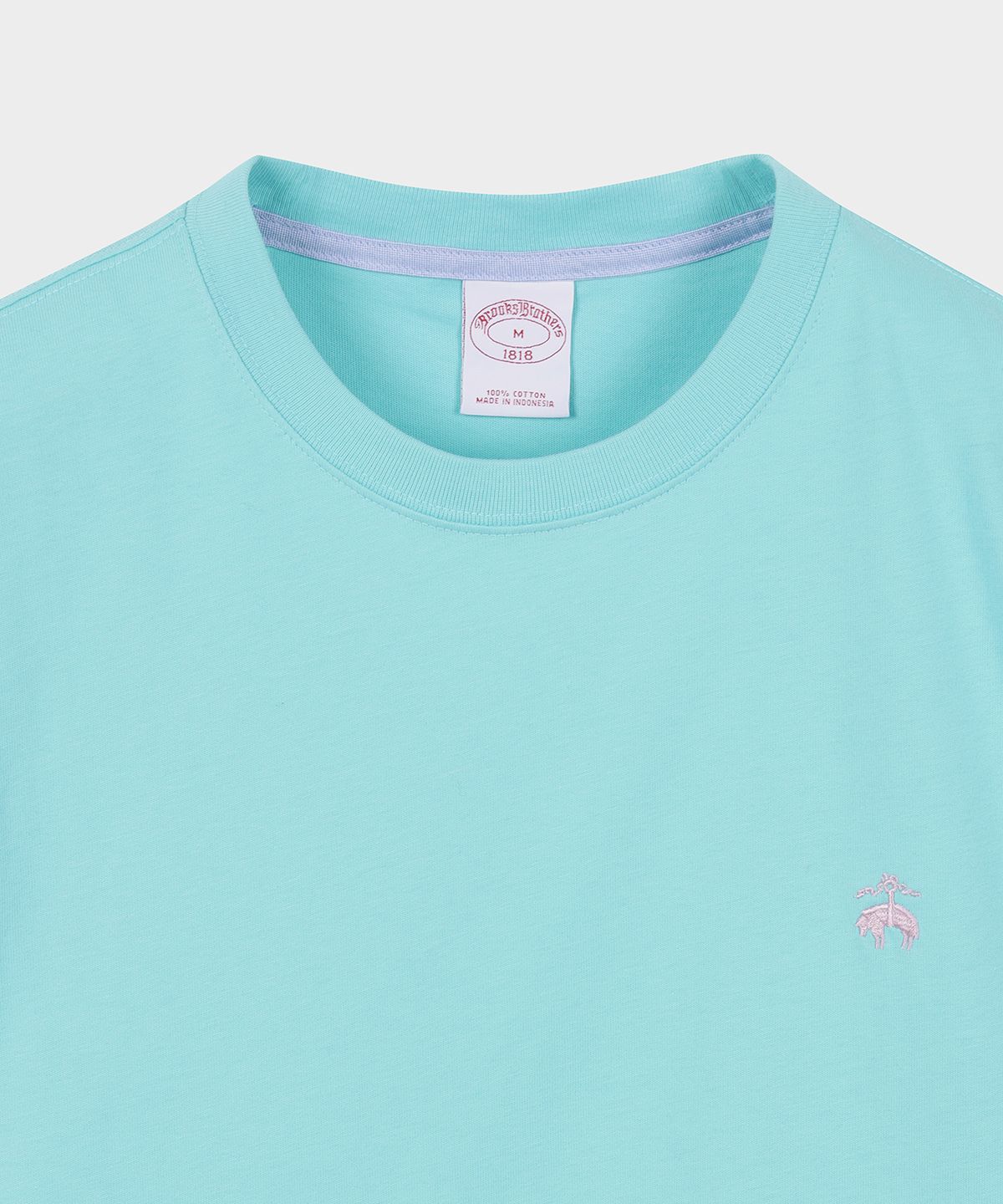 브룩스 브라더스(BROOKS BROTHERS) 코튼 저지 클래식 숏슬리브 로고 티셔츠 (블루) (BBNPMF9673MFM)