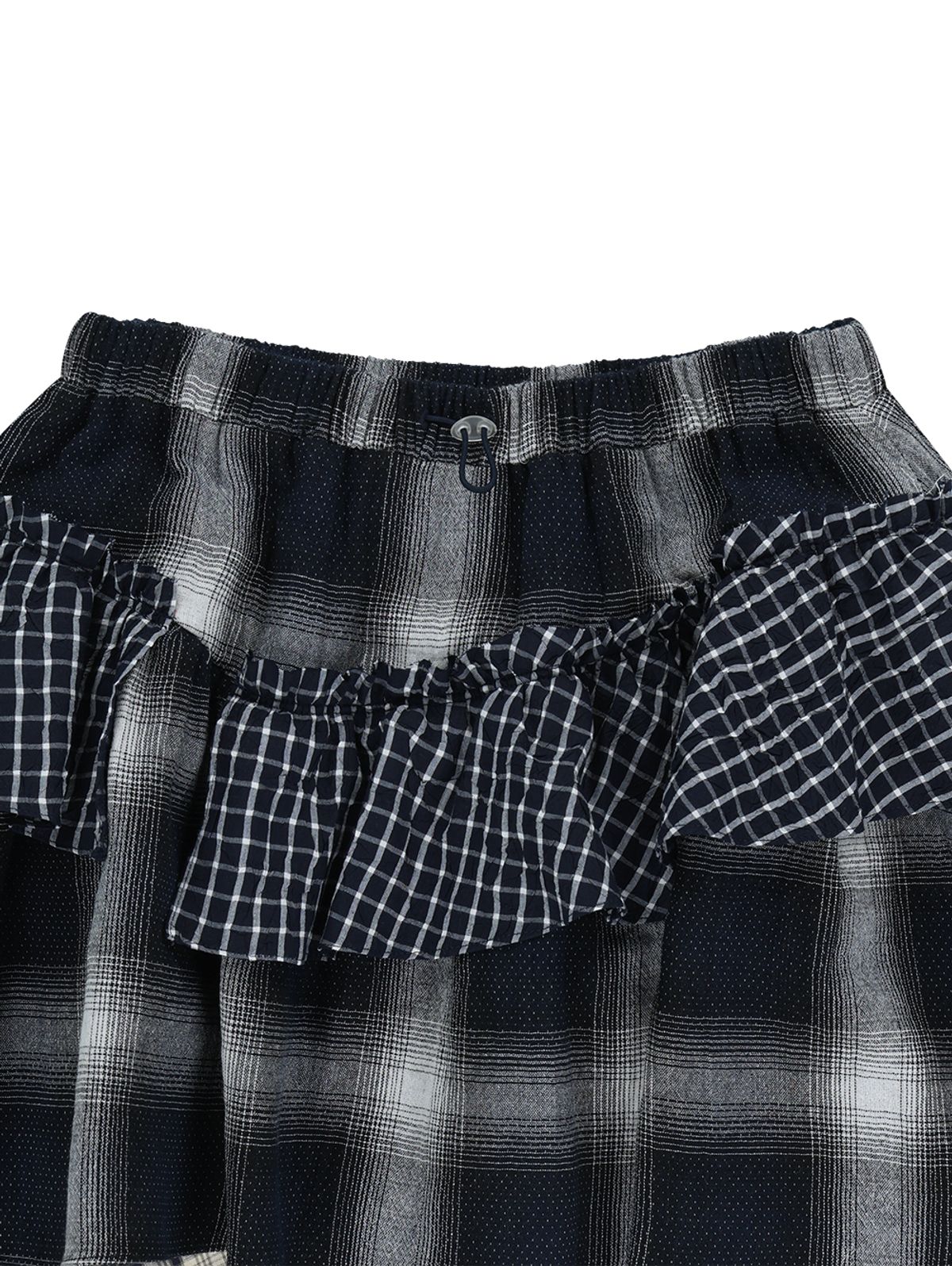 뚜오미오(TUOMIO) MIXED TIERED SKIRT [CHECK]
