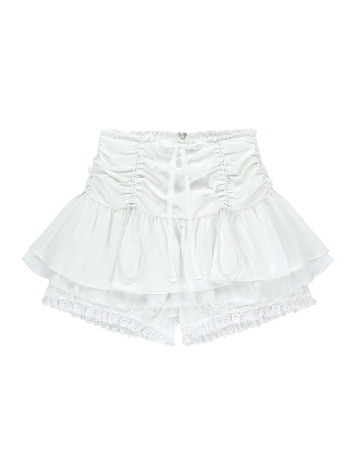 뚜오미오(TUOMIO) LAYERED BLOOMER SHORTS [WHITE]