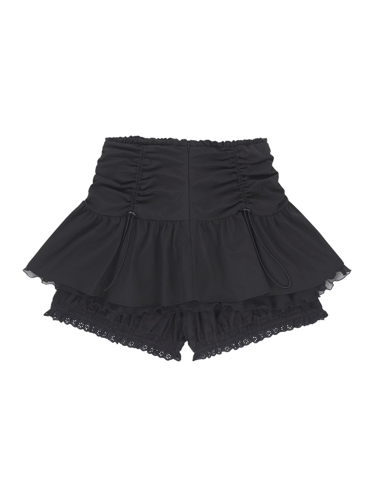뚜오미오(TUOMIO) LAYERED BLOOMER SHORTS [BLACK]