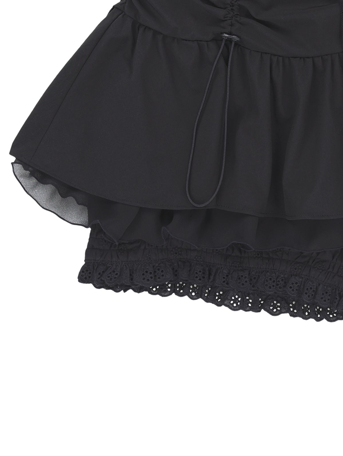 뚜오미오(TUOMIO) LAYERED BLOOMER SHORTS [BLACK]