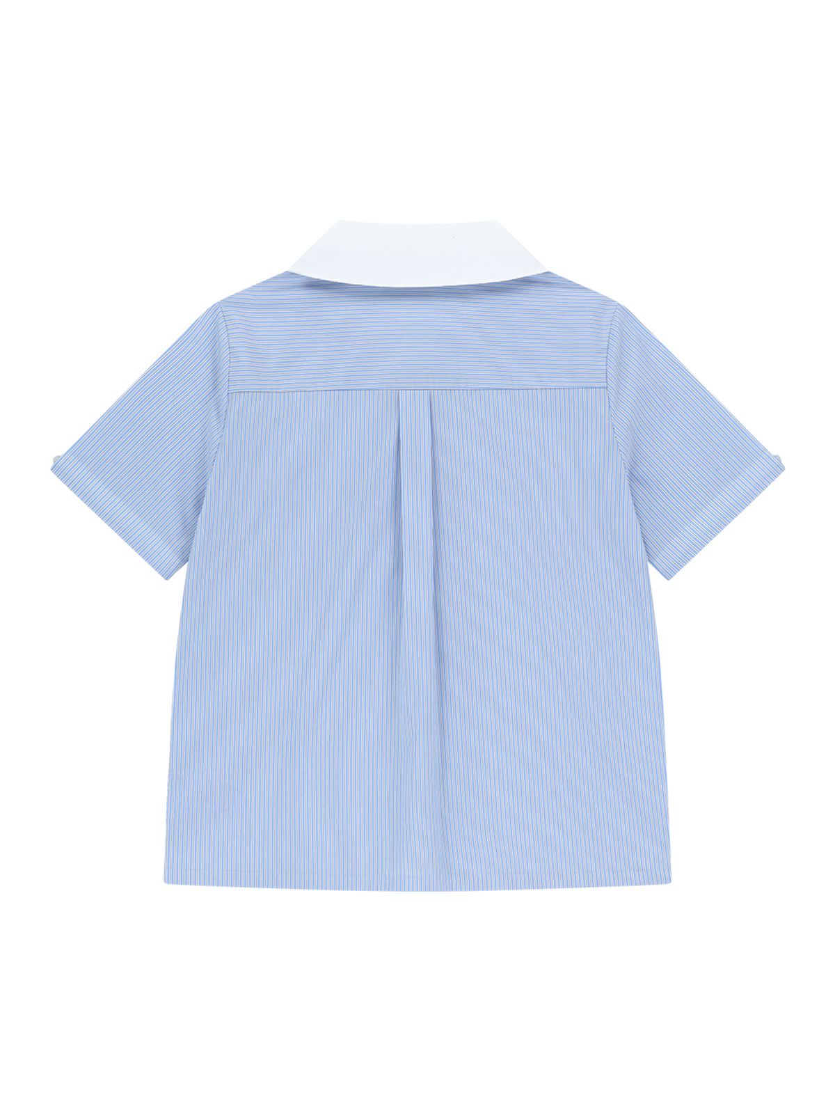 뚜오미오(TUOMIO) ROUND COLLAR EMBLEM SHIRT [BABY BLUE]