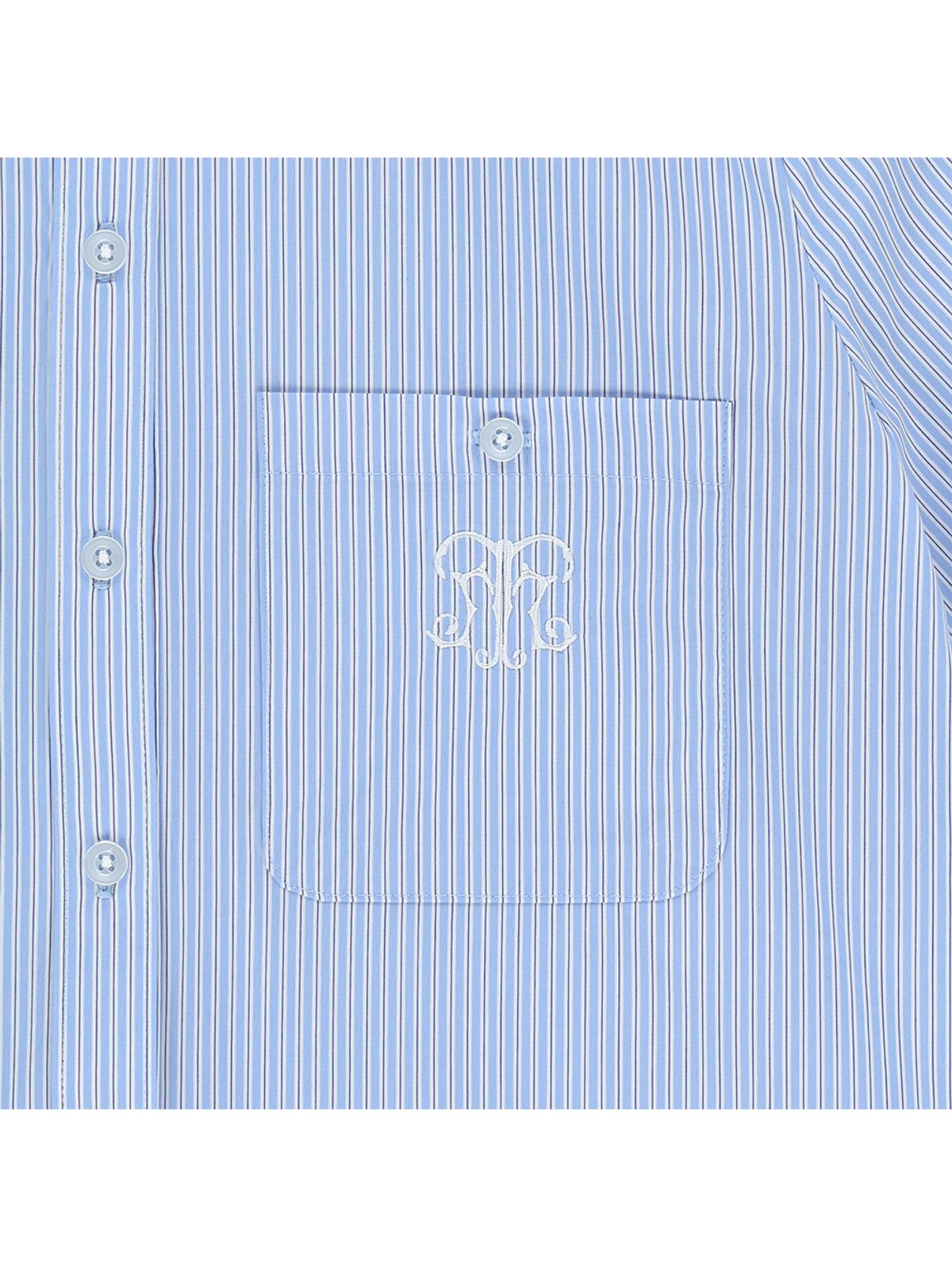 뚜오미오(TUOMIO) ROUND COLLAR EMBLEM SHIRT [BABY BLUE]