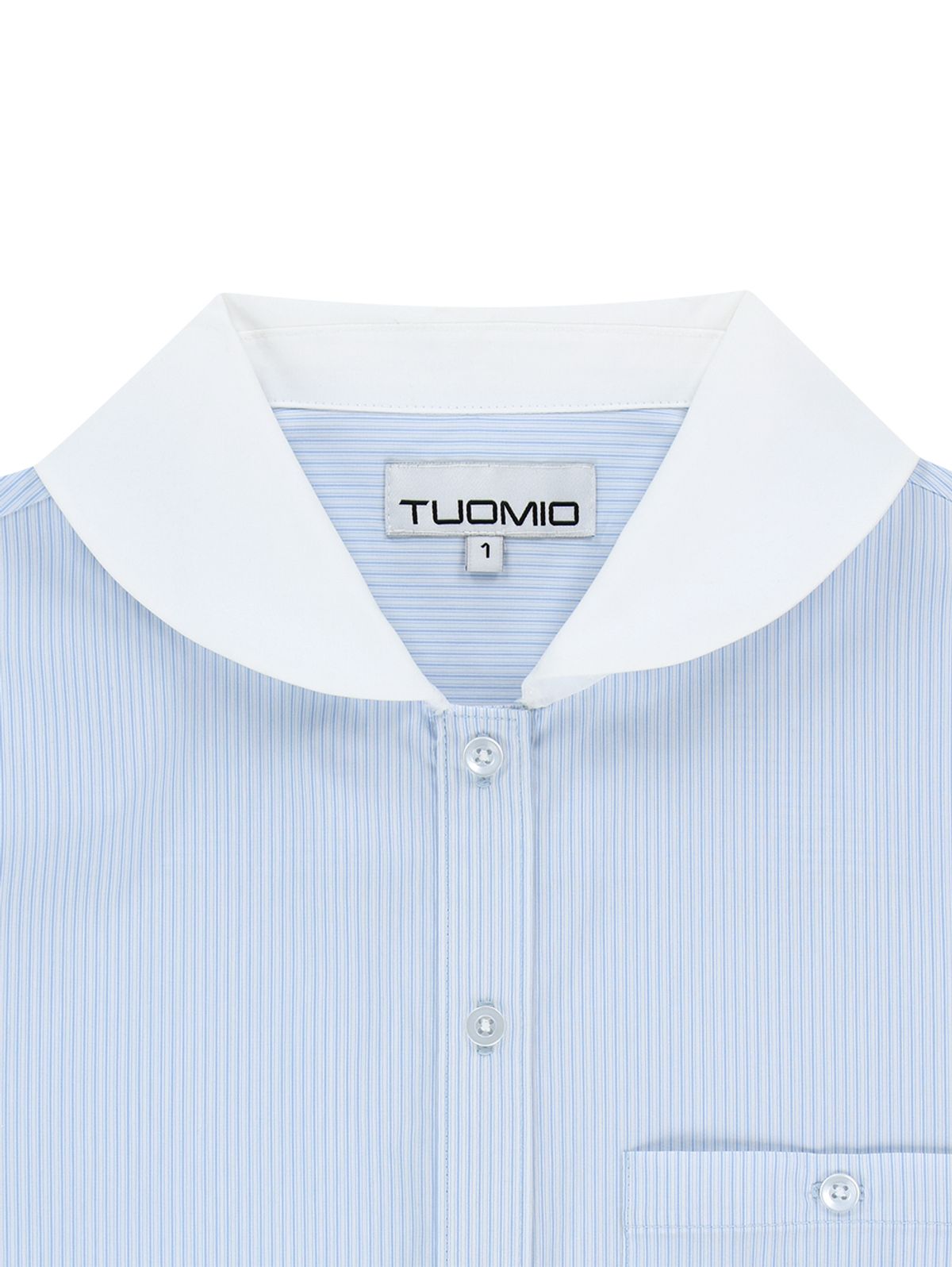 뚜오미오(TUOMIO) ROUND COLLAR EMBLEM SHIRT [WHITE]