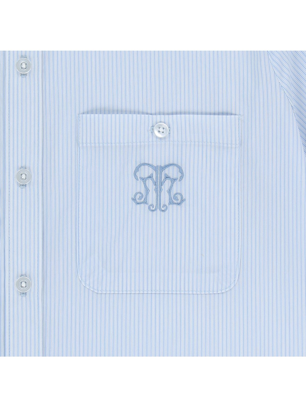 뚜오미오(TUOMIO) ROUND COLLAR EMBLEM SHIRT [WHITE]