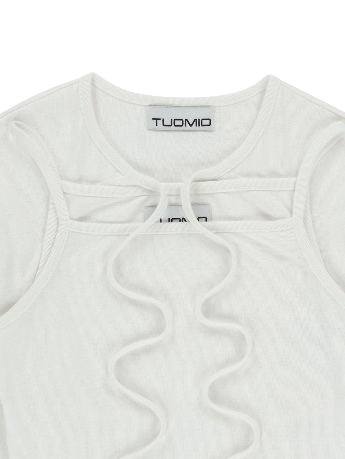 뚜오미오(TUOMIO) TWO TONE CARDI SET  [WHITE]