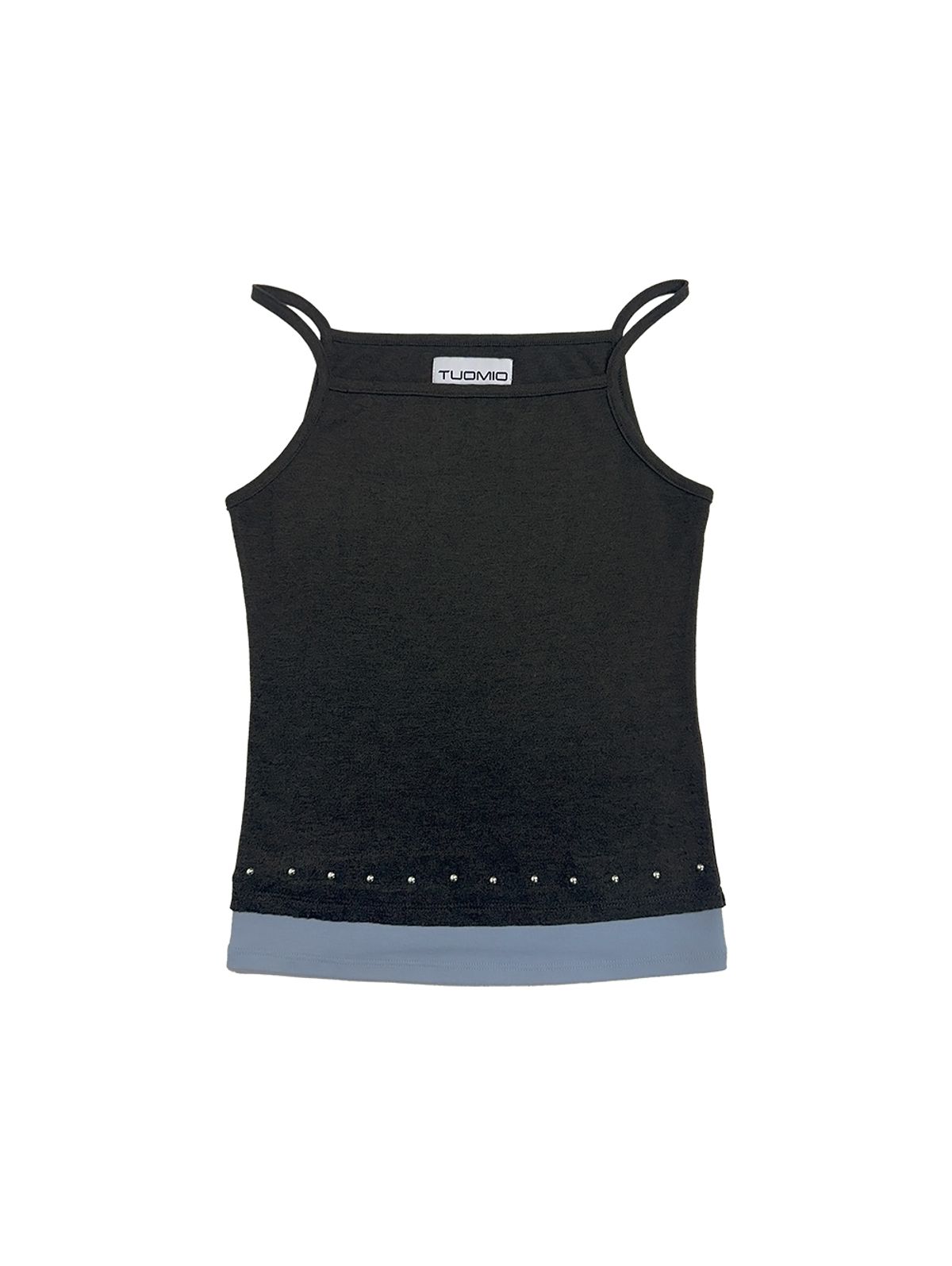 뚜오미오(TUOMIO) TWO TONE CARDI SET  [CHARCOAL]