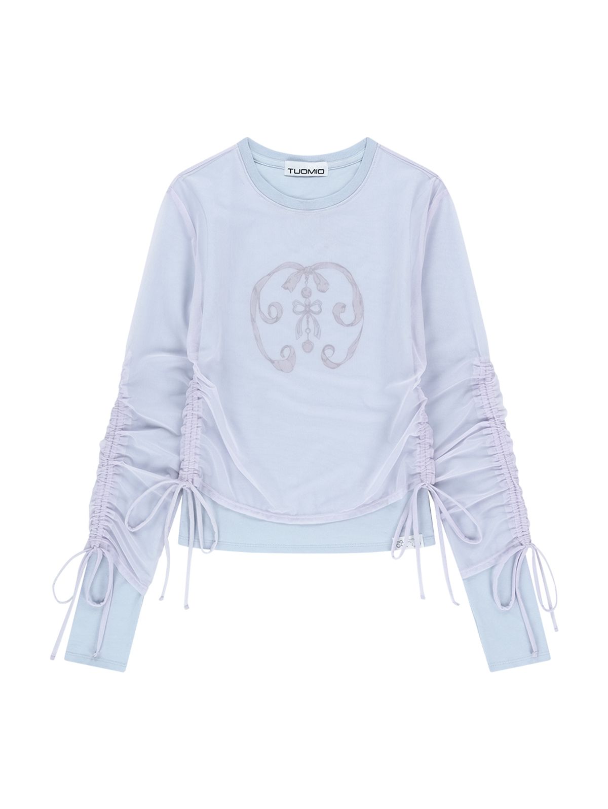 뚜오미오(TUOMIO) MESH LAYERED LONG SLEEVES [BABY BLUE]