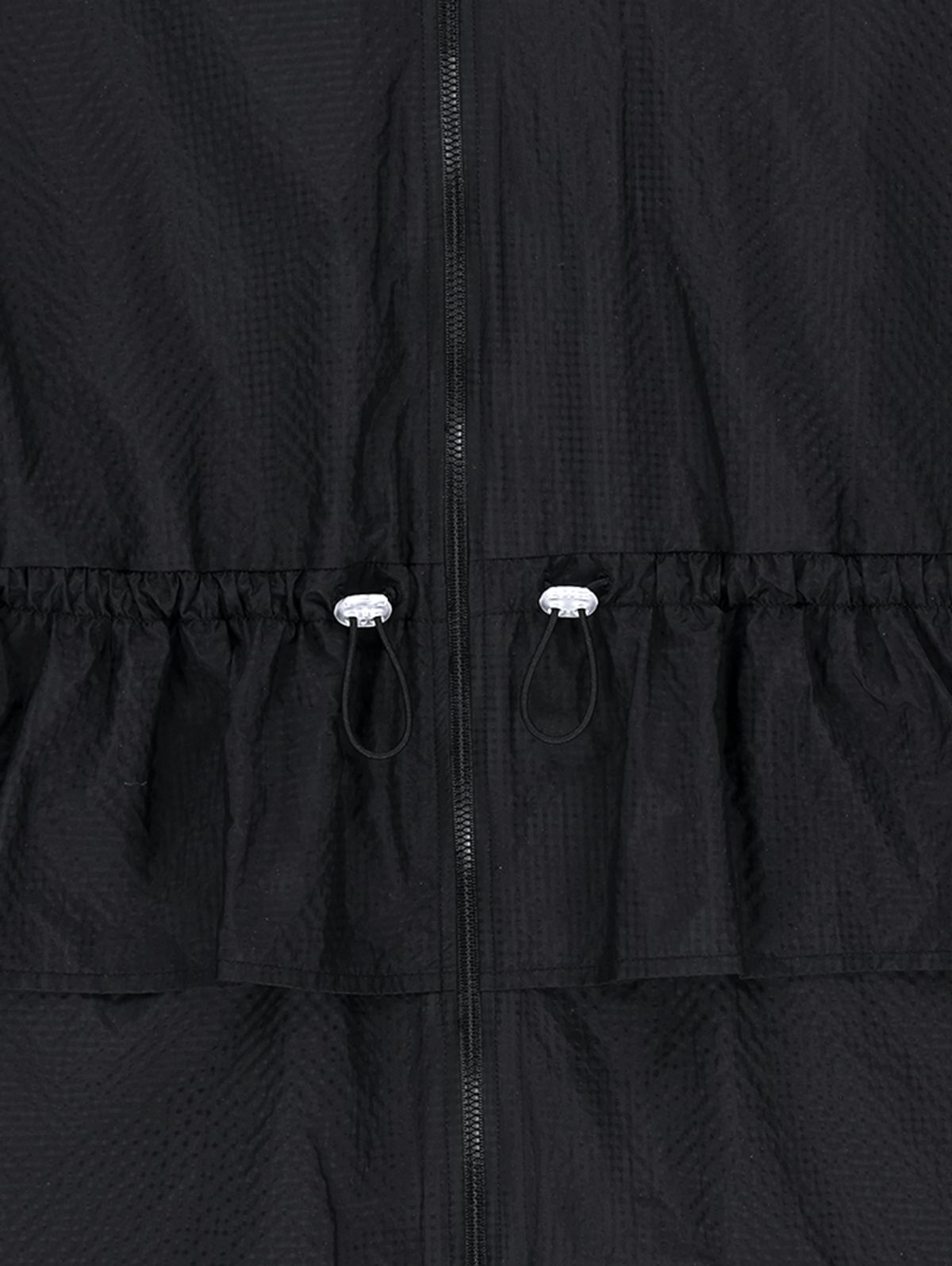 뚜오미오(TUOMIO) FRILL LAYERED HOOD JACKET [BLACK]