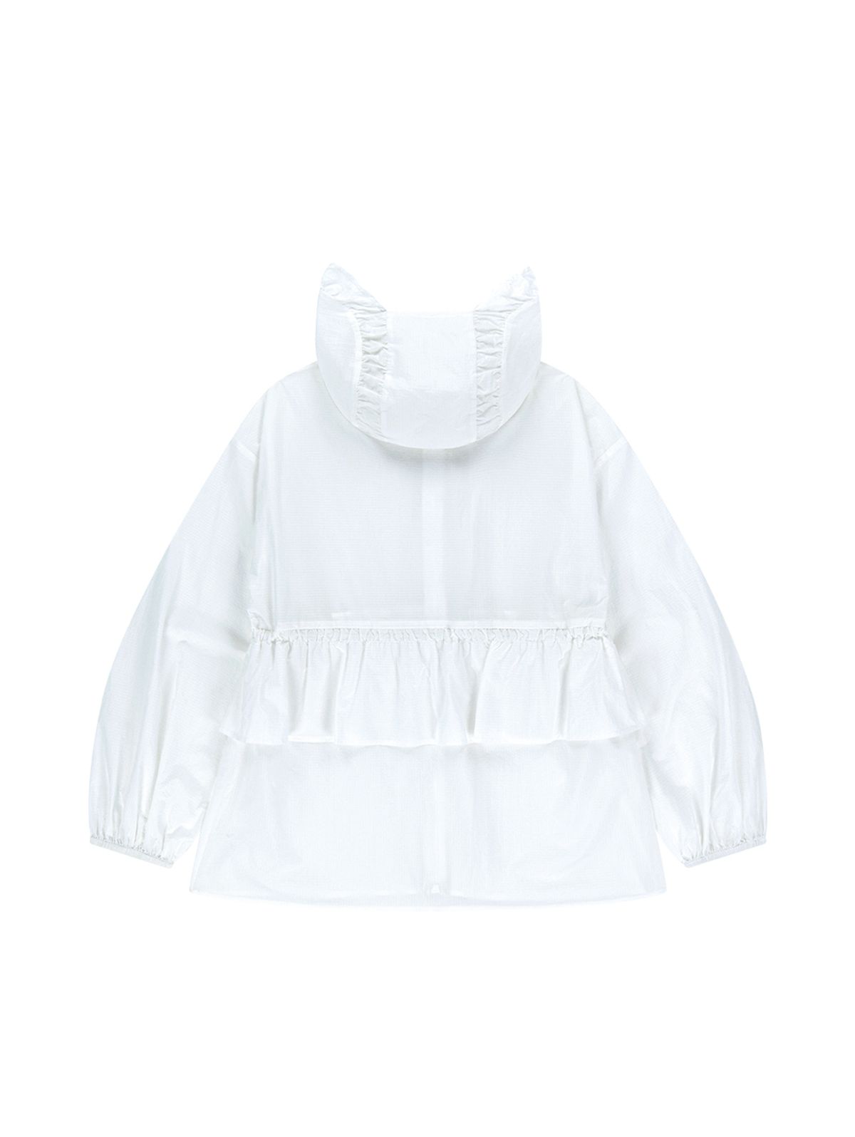 뚜오미오(TUOMIO) FRILL LAYERED HOOD JACKET [WHITE]