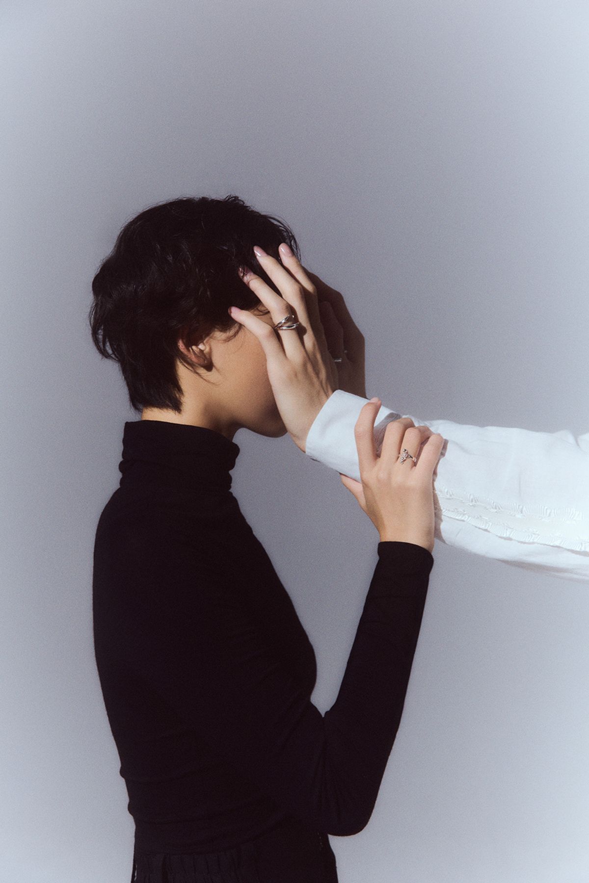 휴스타드(HUSTAD) 245 Flower Leaf Open Ring_ 925 실버 프라워 오픈 링